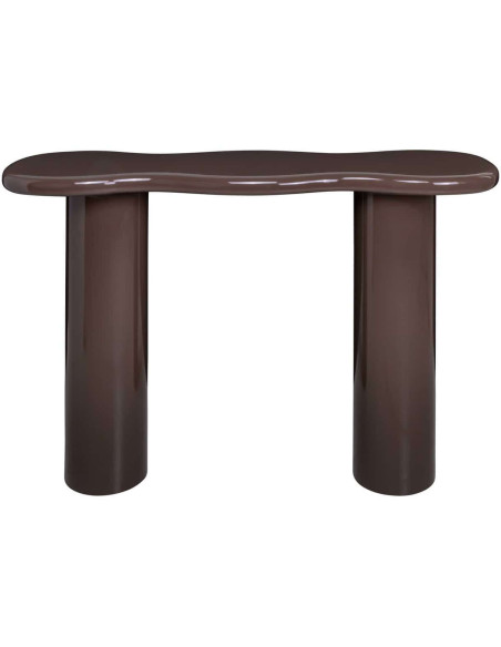 Console d’entrée marron brillante 120 cm Cordelia