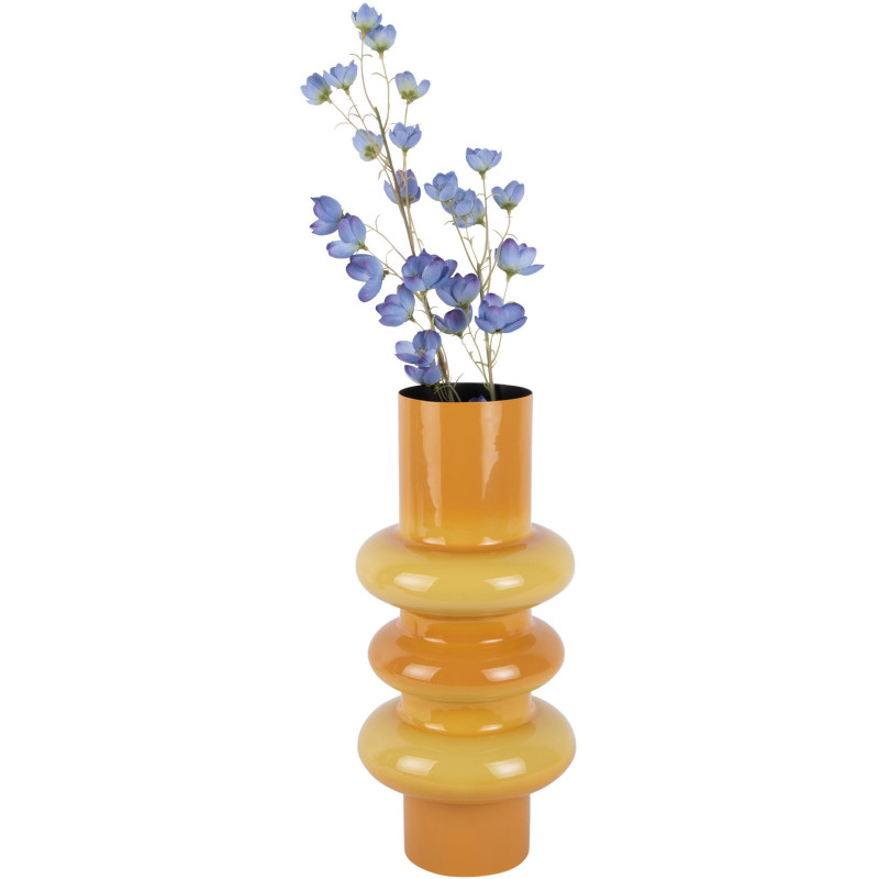 Vase design en métal jaune ocre 37 cm...