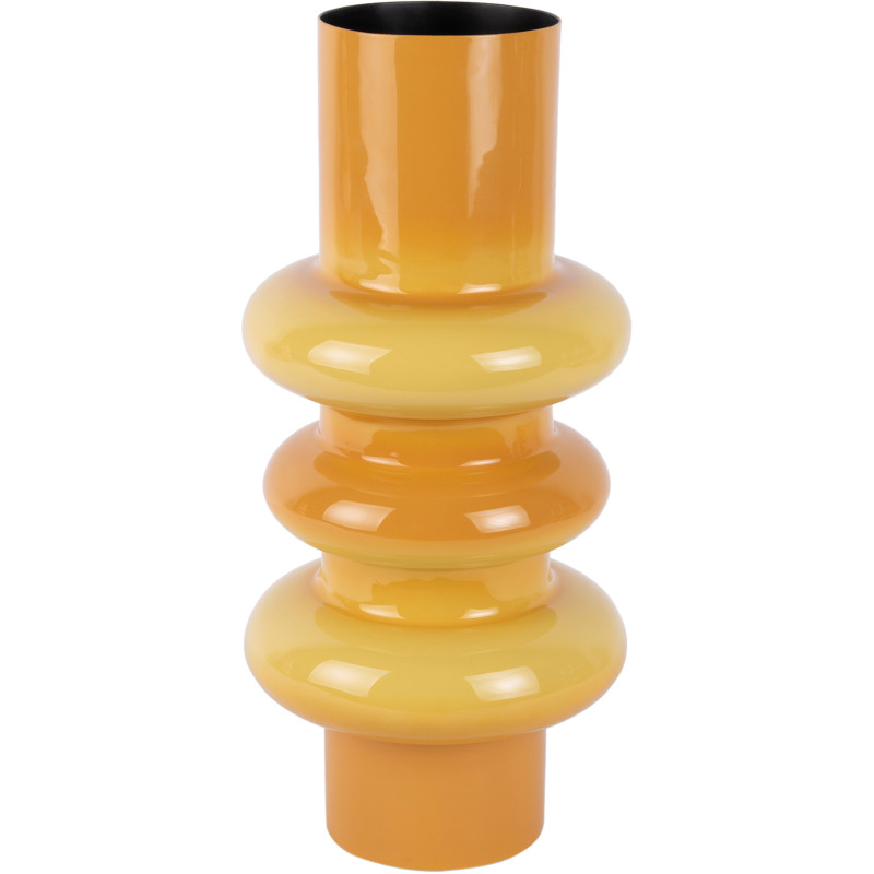 Vase design en métal jaune ocre 37 cm...
