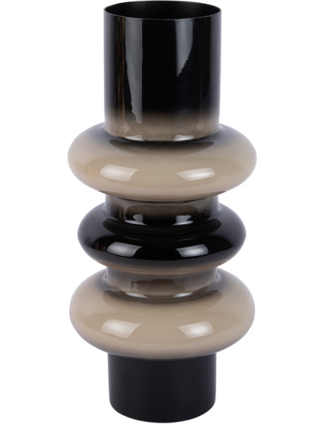 Vase design noir et gris en métal 37 cm Grato