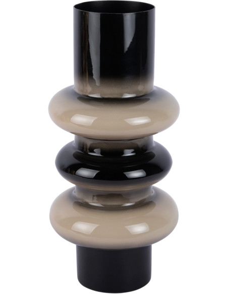 Vase design noir et gris en métal 37 cm Grato