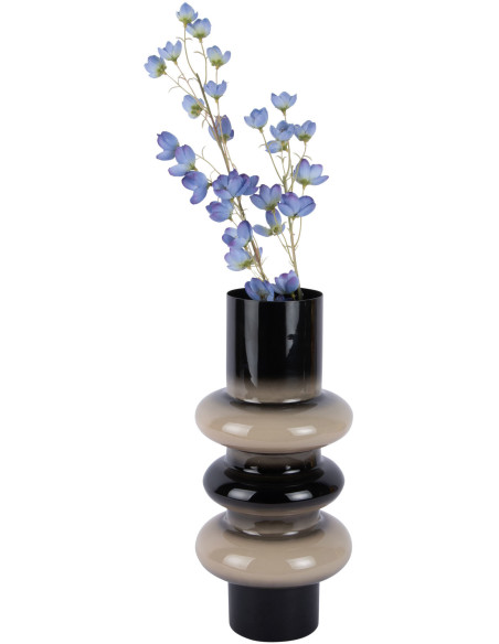 Vase design noir et gris en métal 37 cm Grato