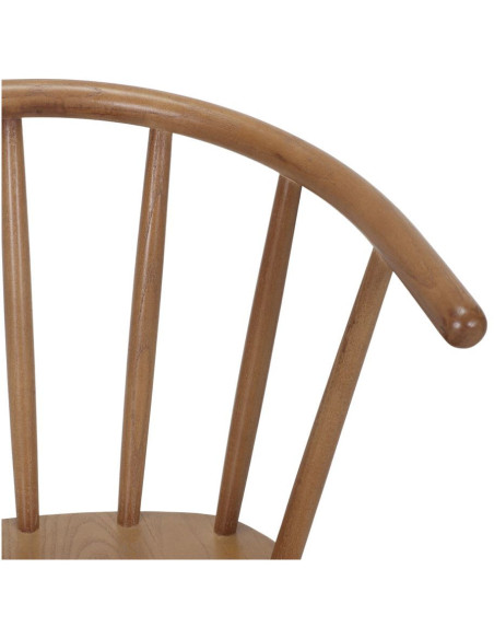 Chaise Windsor bois d’orme naturel avec accoudoirs 53x50x82 cm Alnwick