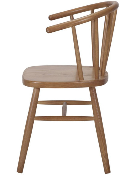 Chaise Windsor bois d’orme naturel avec accoudoirs 53x50x82 cm Alnwick