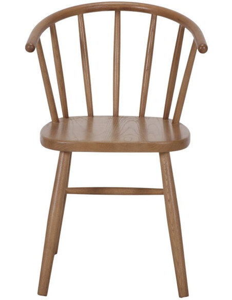 Chaise Windsor bois d’orme naturel avec accoudoirs 53x50x82 cm Alnwick