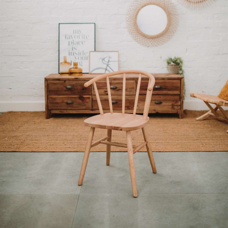 Chaise Windsor bois d’orme naturel...
