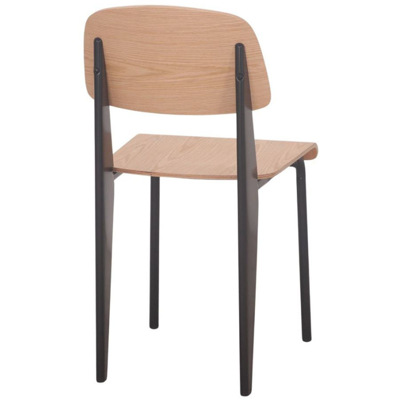 Chaise bois naturel et métal noir...