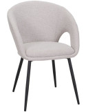 Chaise de salle à manger tissu beige et métal noir 57x57x80 cm Muggia