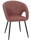 Chaise tissu rouge chiné avec accoudoirs 57x57x80 cm Muggia