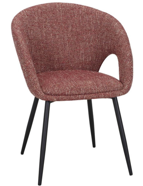 Chaise tissu rouge chiné avec accoudoirs 57x57x80 cm Muggia