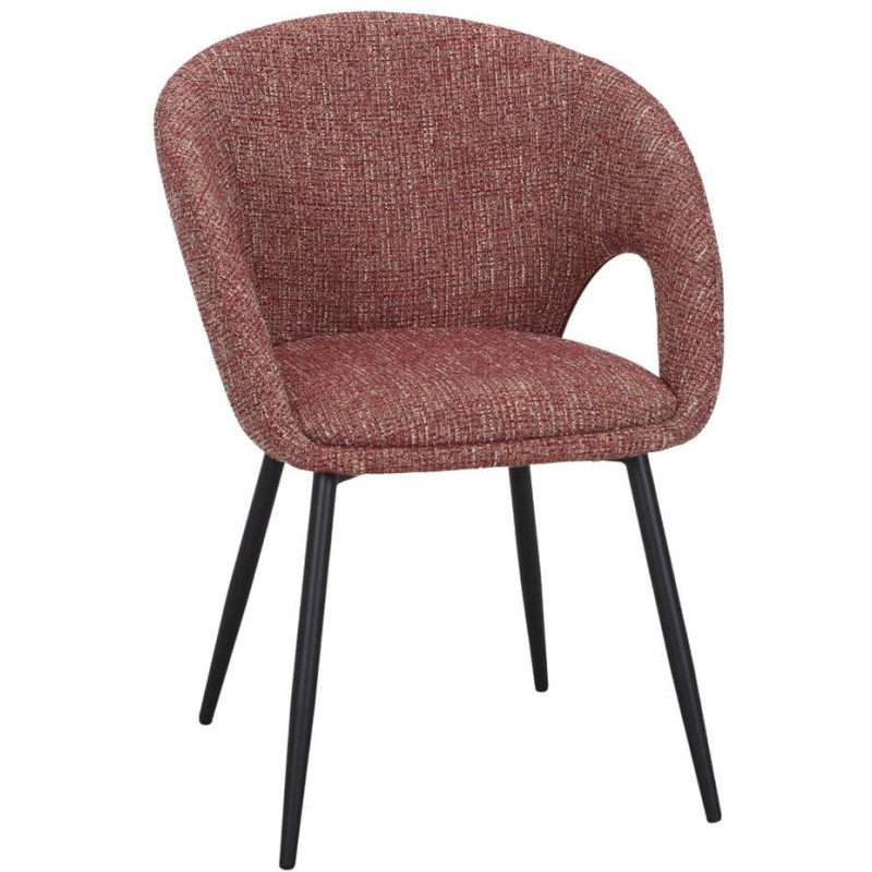 Chaise tissu rouge chiné avec...
