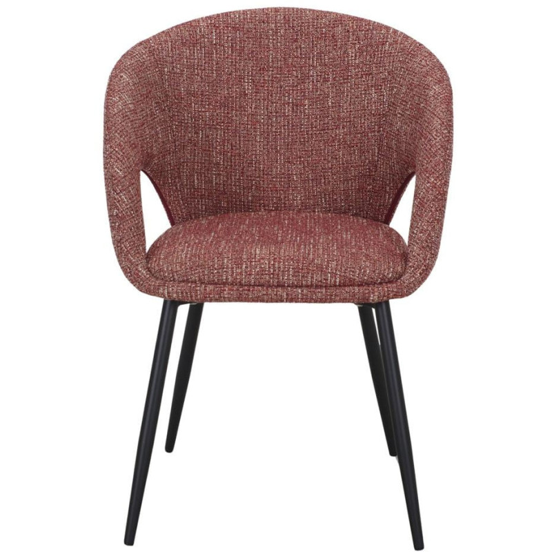 Chaise tissu rouge chiné avec...