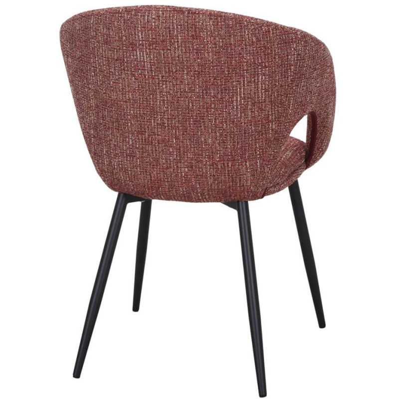 Chaise tissu rouge chiné avec...
