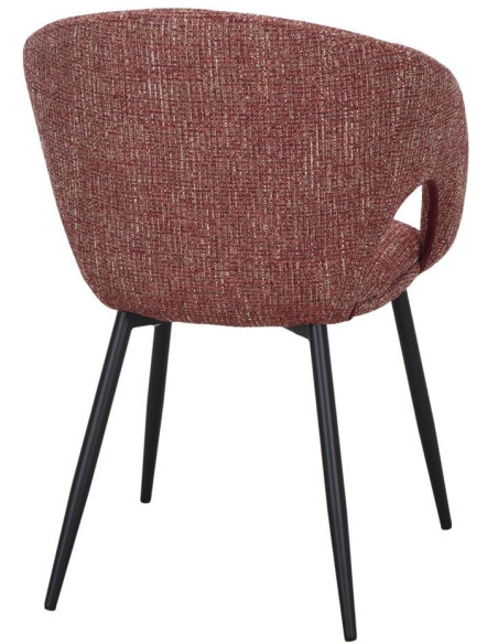 Chaise tissu rouge chiné avec accoudoirs 57x57x80 cm Muggia