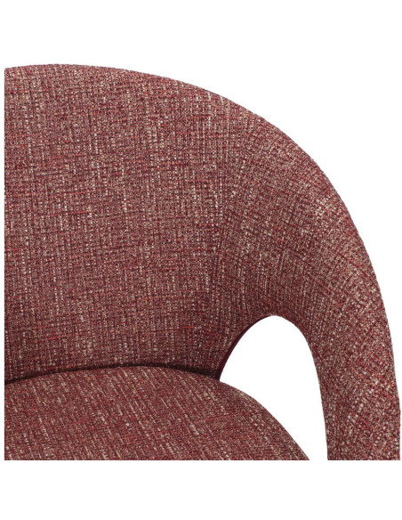 Chaise tissu rouge chiné avec accoudoirs 57x57x80 cm Muggia