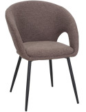 Chaise tissu marron avec accoudoirs 57x57x80 cm Muggia