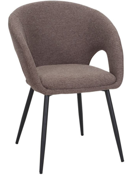 Chaise tissu marron avec accoudoirs 57x57x80 cm Muggia