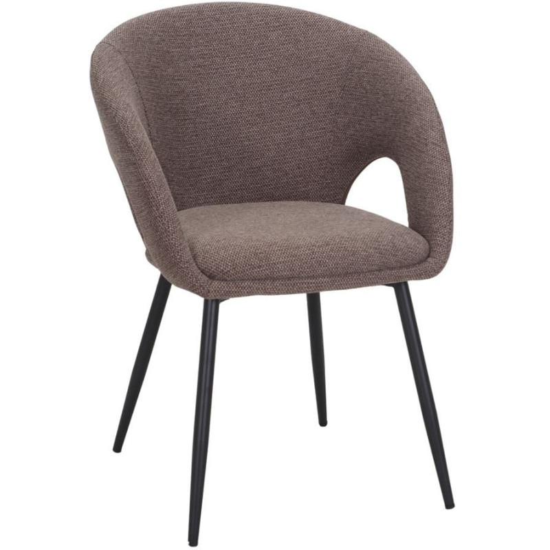 Chaise tissu marron avec accoudoirs...