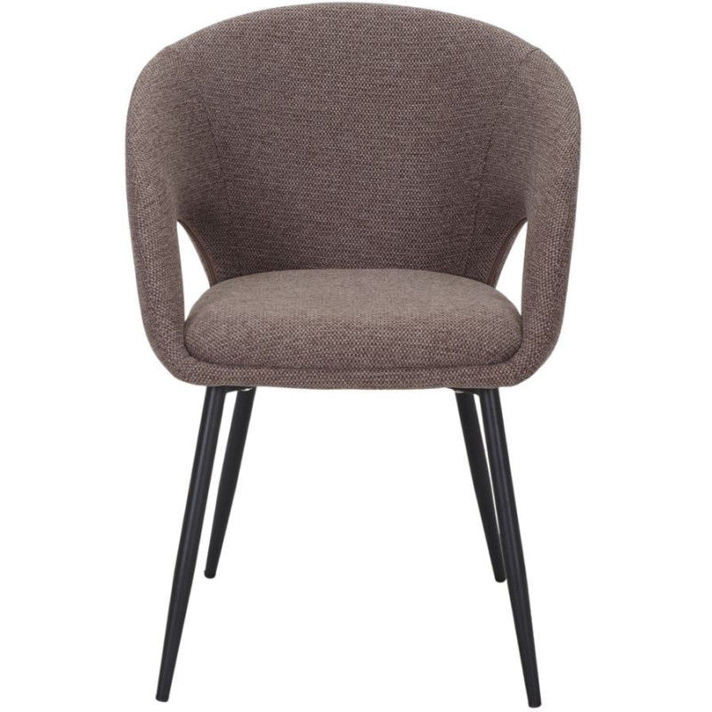 Chaise tissu marron avec accoudoirs...