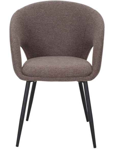 Chaise tissu marron avec accoudoirs 57x57x80 cm Muggia