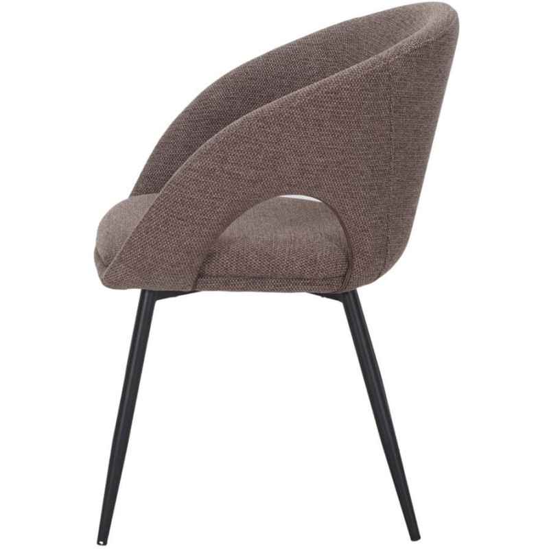 Chaise tissu marron avec accoudoirs...
