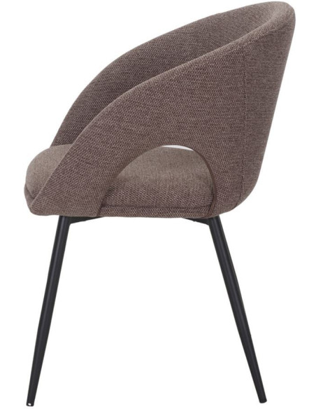 Chaise tissu marron avec accoudoirs 57x57x80 cm Muggia