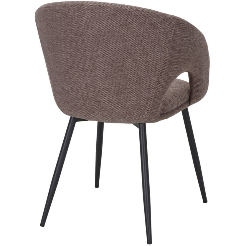 Chaise tissu marron avec accoudoirs...