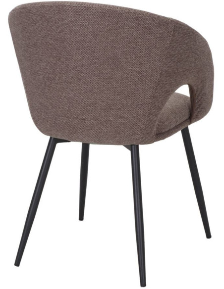 Chaise tissu marron avec accoudoirs 57x57x80 cm Muggia