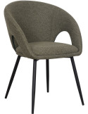 Chaise tissu vert olive avec accoudoirs 57x57x80 cm Muggia