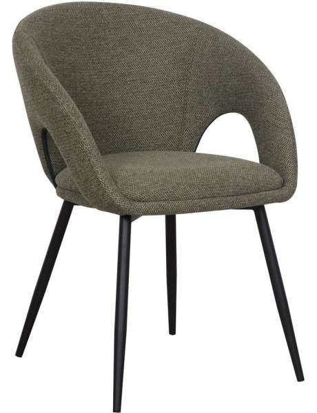Chaise tissu vert olive avec accoudoirs 57x57x80 cm Muggia