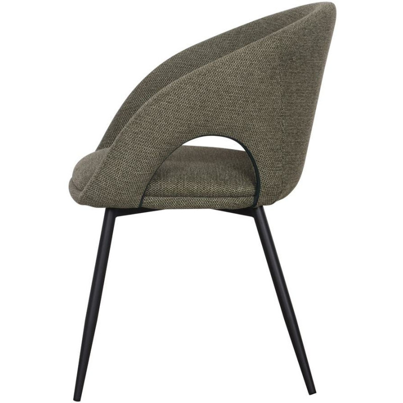 Chaise tissu vert olive avec...