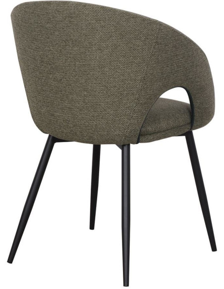 Chaise tissu vert olive avec accoudoirs 57x57x80 cm Muggia