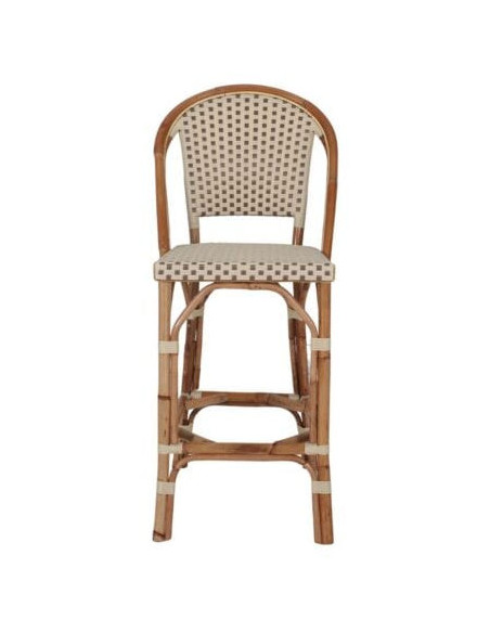 Tabouret de bar rotin naturel beige 48x51x110 cm Vrsar