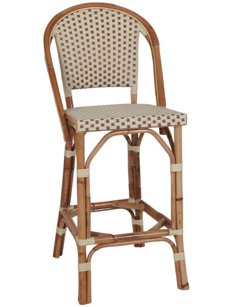 Tabouret de bar rotin naturel beige 48x51x110 cm Vrsar