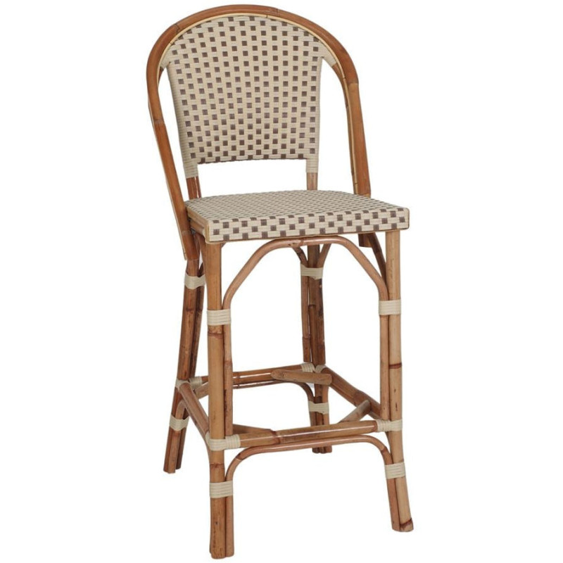 Tabouret de bar rotin naturel beige...