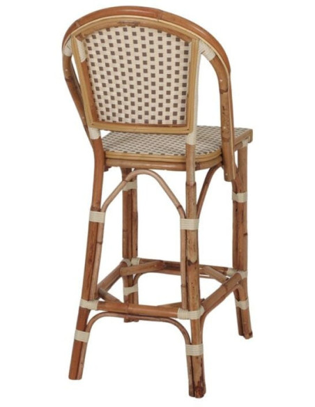 Tabouret de bar rotin naturel beige 48x51x110 cm Vrsar