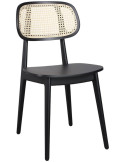 Chaise cannage bois noir 44x51x84 cm Clisson