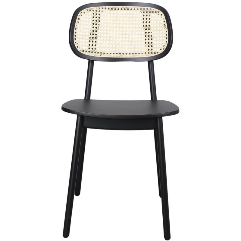 Chaise cannage bois noir 44x51x84 cm...