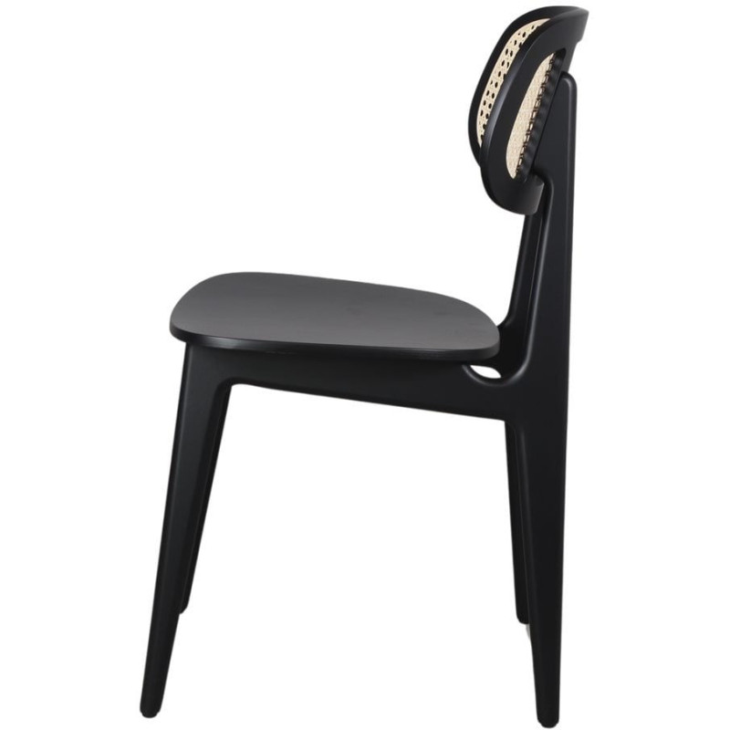 Chaise cannage bois noir 44x51x84 cm...