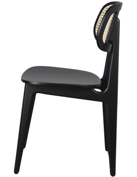 Chaise cannage bois noir 44x51x84 cm Clisson