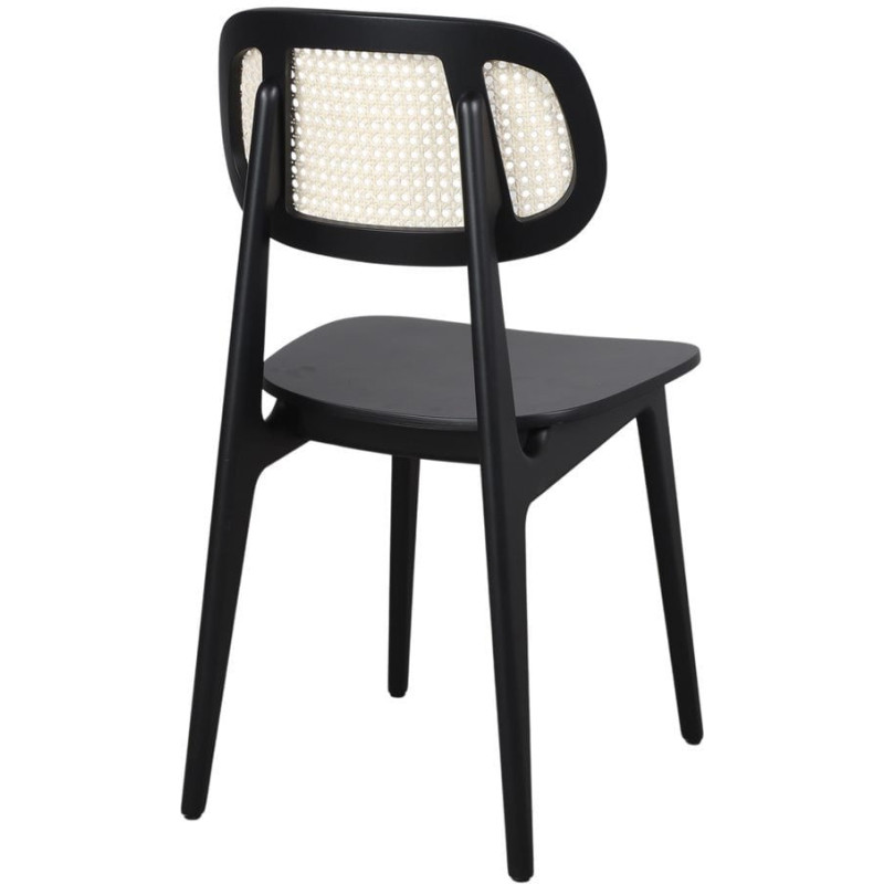 Chaise cannage bois noir 44x51x84 cm...