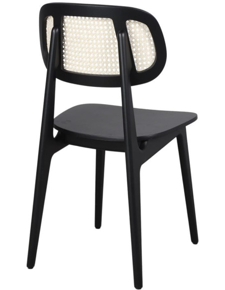 Chaise cannage bois noir 44x51x84 cm Clisson