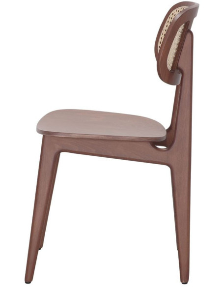 Chaise cannage bois brun tabac 44x51x84 cm Clisson