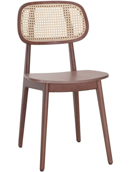 Chaise cannage bois brun tabac 44x51x84 cm Clisson