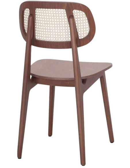 Chaise cannage bois brun tabac 44x51x84 cm Clisson
