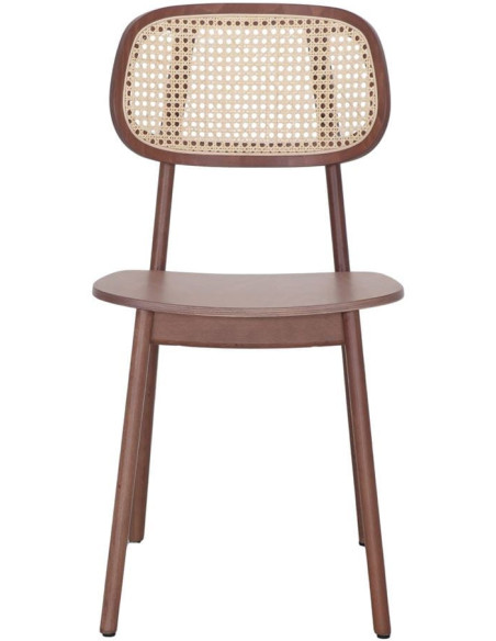 Chaise cannage bois brun tabac 44x51x84 cm Clisson