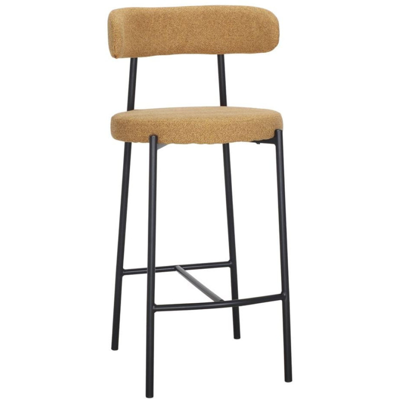 Tabouret de bar tissu moutarde métal...