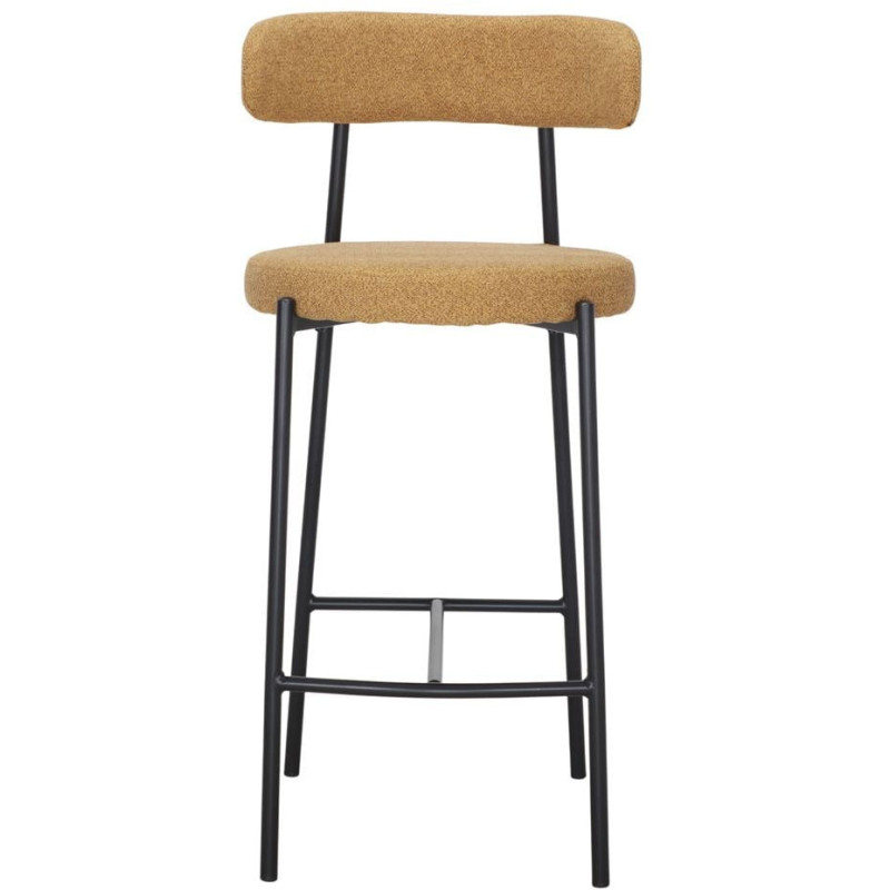 Tabouret de bar tissu moutarde métal...