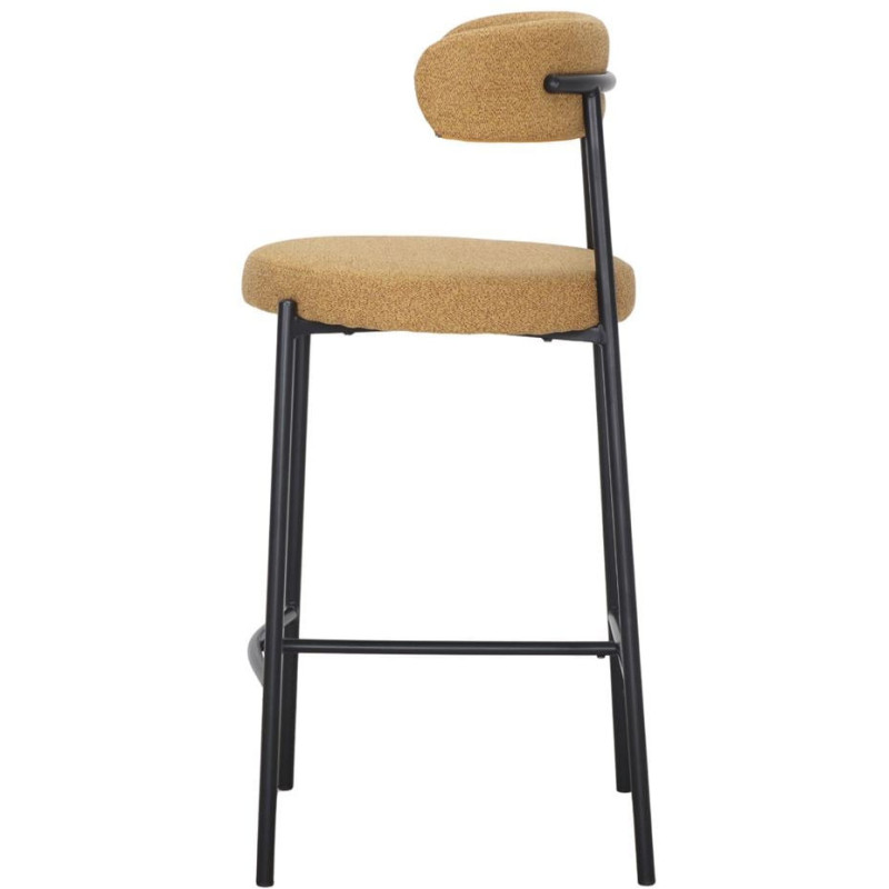 Tabouret de bar tissu moutarde métal...