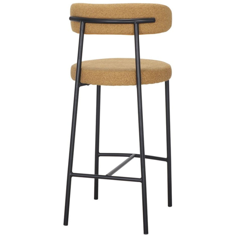 Tabouret de bar tissu moutarde métal...